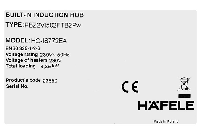 Bếp từ đôi lắp âm Hafele HC-IS772EA (535.02.222) Màu Đen