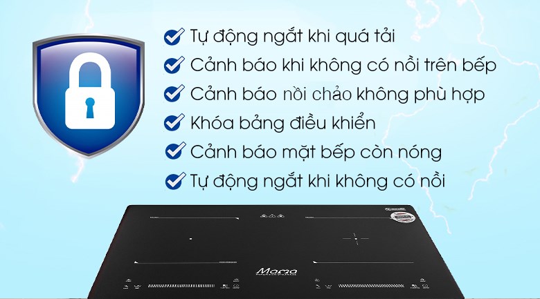 Bếp từ đôi âm Sunhouse MMB9201DIH 3600W