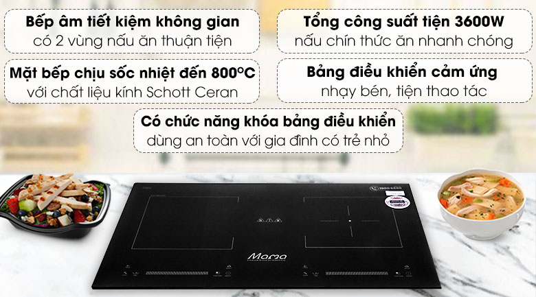 Bếp từ đôi lắp âm Sunhouse Mama MMB9208DIH