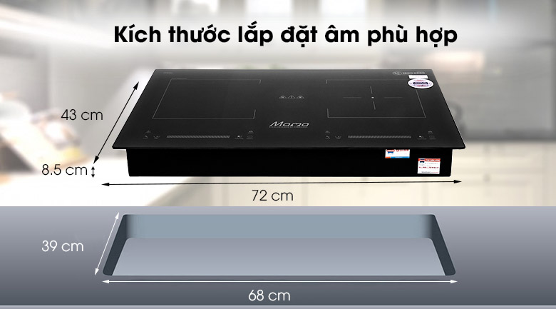 Bếp từ đôi lắp âm Sunhouse Mama MMB9208DIH