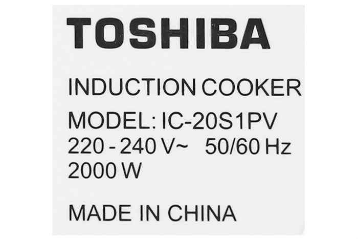 Bếp từ đơn Toshiba IC-20S1PV 2000W Màu Đen