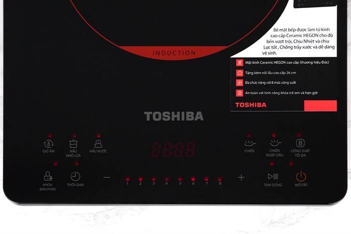 Bếp từ đơn Toshiba IC-20S1PV 2000W Màu Đen