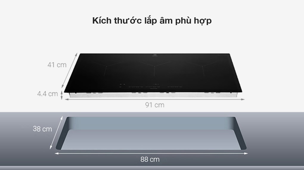 Bếp từ 3 vùng nấu lắp âm Electrolux EIT913