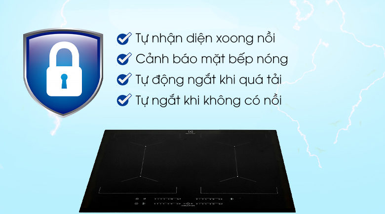 An toàn - Bếp từ 4 vùng nấu Electrolux EIV644