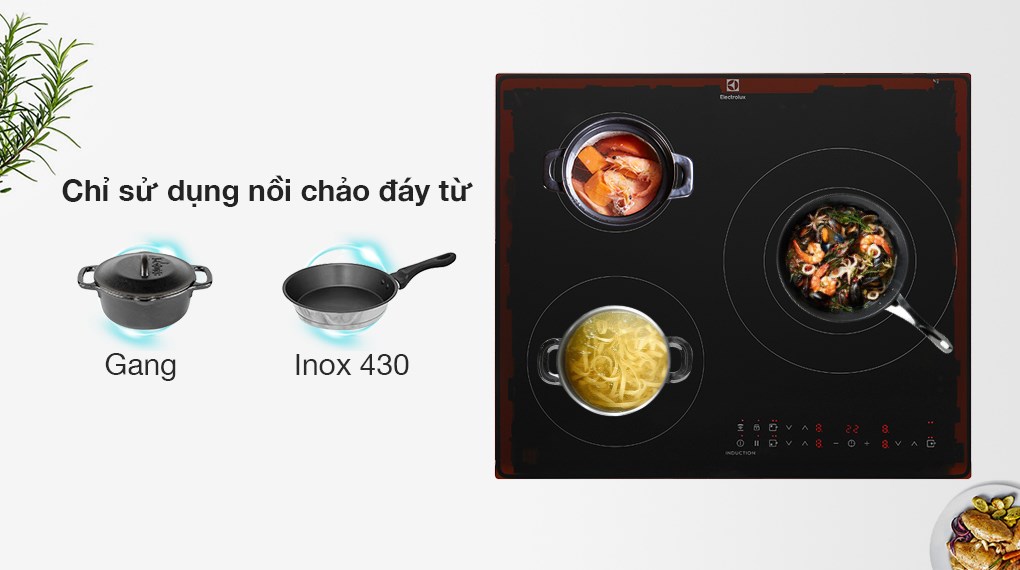 Bếp từ 3 vùng nấu lắp âm Electrolux LIT60336