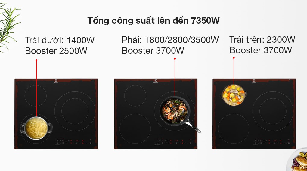 Bếp từ 3 vùng nấu lắp âm Electrolux LIT60336