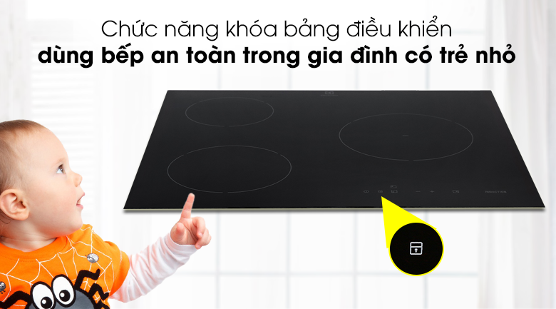 Bếp từ 3 vùng nấu lắp âm Electrolux E6203IOK