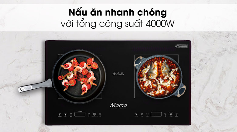 Tổng công suất 4000W - Bếp từ hồng ngoại Sunhouse Mama MMB9100VN