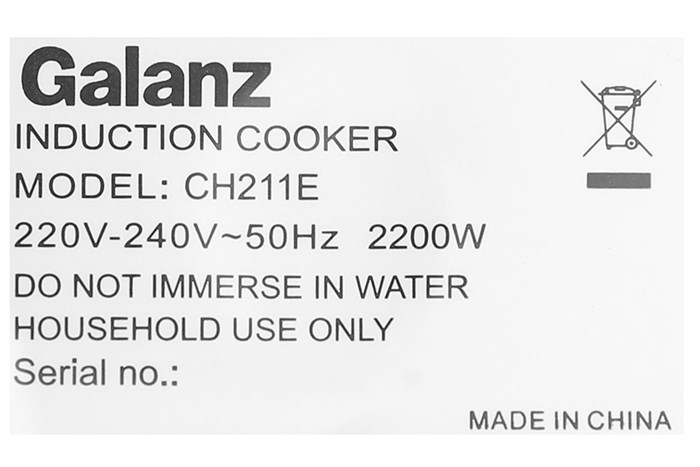 Bếp từ Galanz CH211E Màu Đen