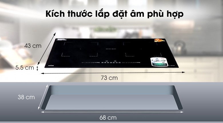 Bếp từ đôi lắp âm Kiwa KI-4281AB