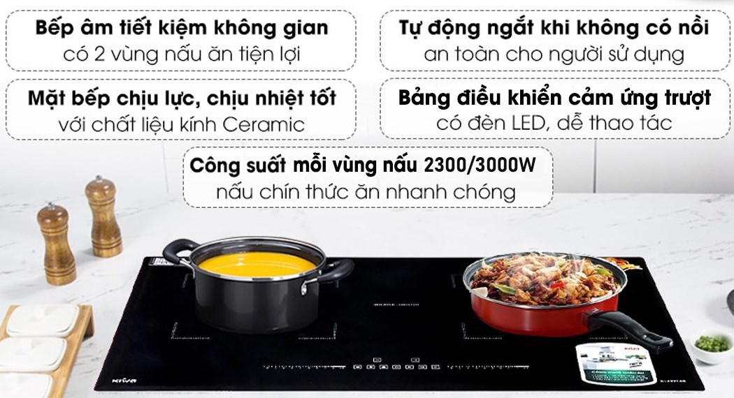 Bếp từ đôi lắp âm Kiwa KI-4281AB