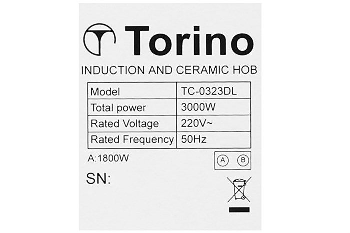 Bếp từ hồng ngoại âm Torino TC-0323DL 3000W Màu Đen