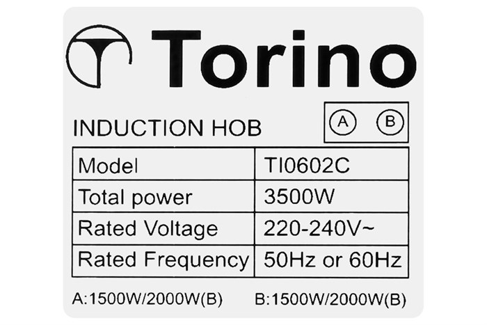 Bếp từ đôi âm Torino TI0602C 3500W Màu Đen