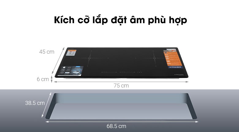 Bếp từ đôi lắp âm Kocher DI-806GE02