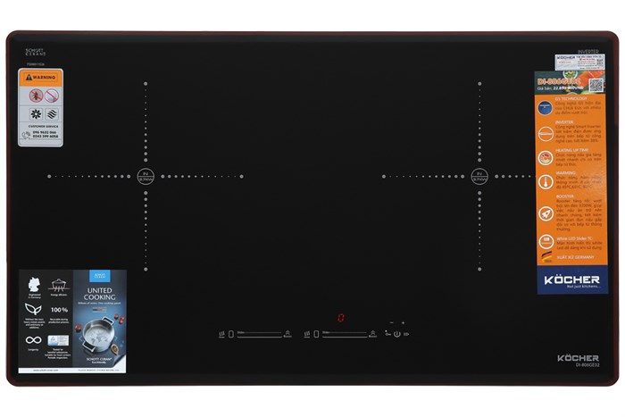 Bếp từ đôi lắp âm Kocher DI-806GE02 Màu Đen