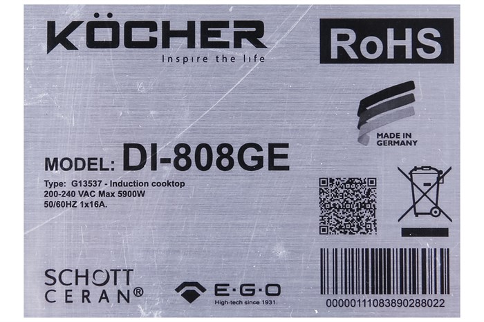 Bếp từ đôi Kocher DI-808GE Màu Đen