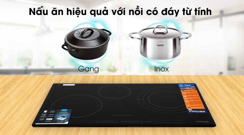 Bếp từ 3 vùng nấu lắp âm Kocher DI-855GE