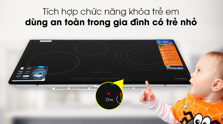 Bếp từ 3 vùng nấu lắp âm Kocher DI-855GE