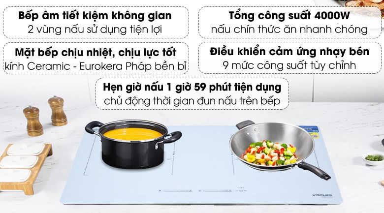 Bếp từ đôi lắp âm Kocher DIB4-888MI - 2