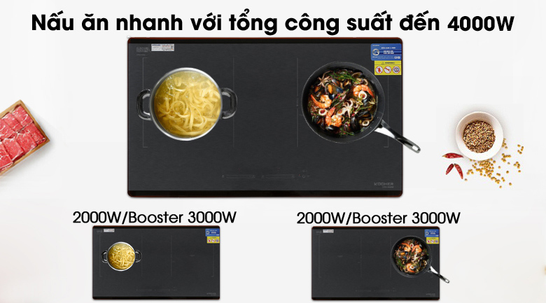 Tổng công suất - Bếp từ đôi Kocher DIB4-888MI