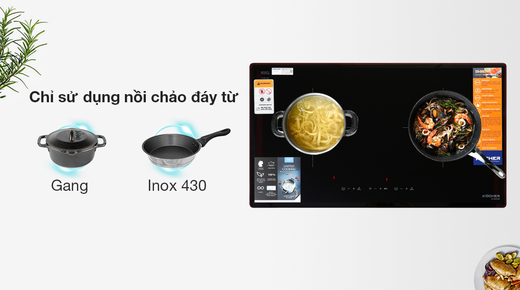 Bếp từ đôi lắp âm Kocher DI-802GE