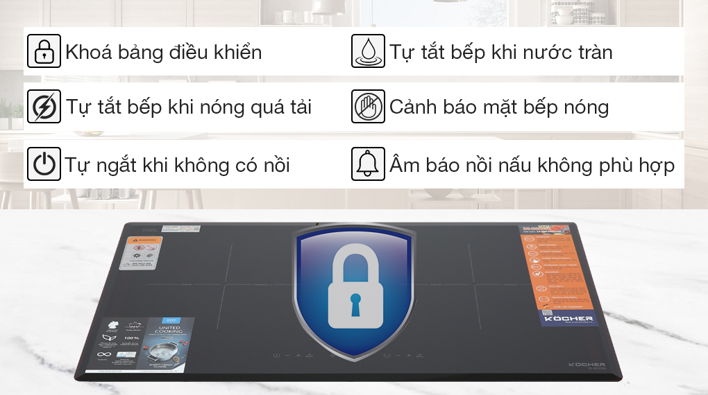 Bếp từ đôi lắp âm Kocher DI-802GE