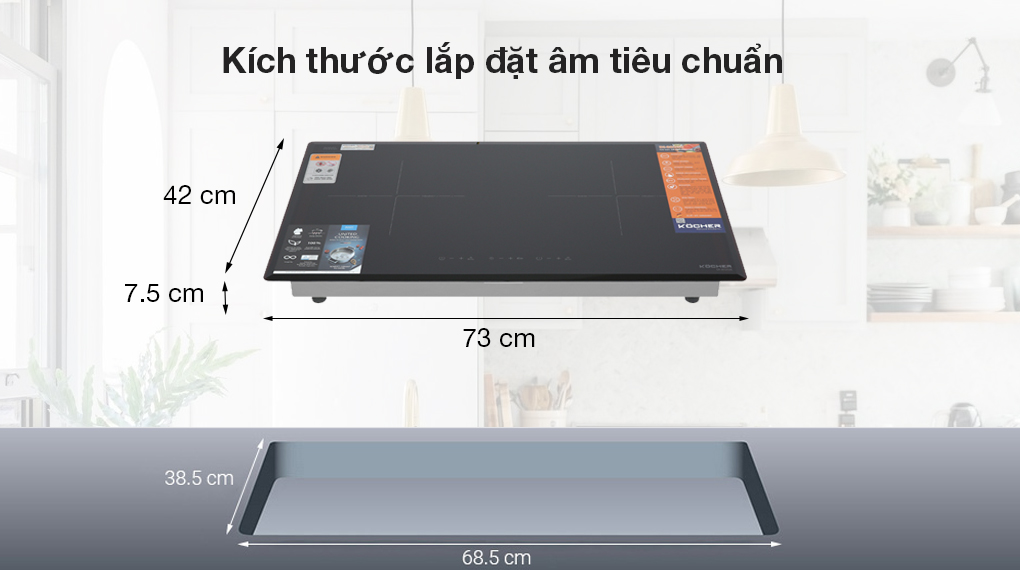 Bếp từ đôi lắp âm Kocher DI-802GE