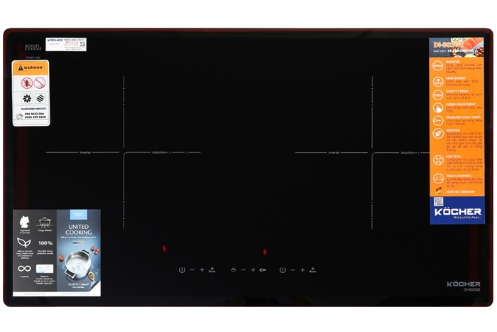 Bếp từ đôi lắp âm Kocher DI-802GE Màu Đen