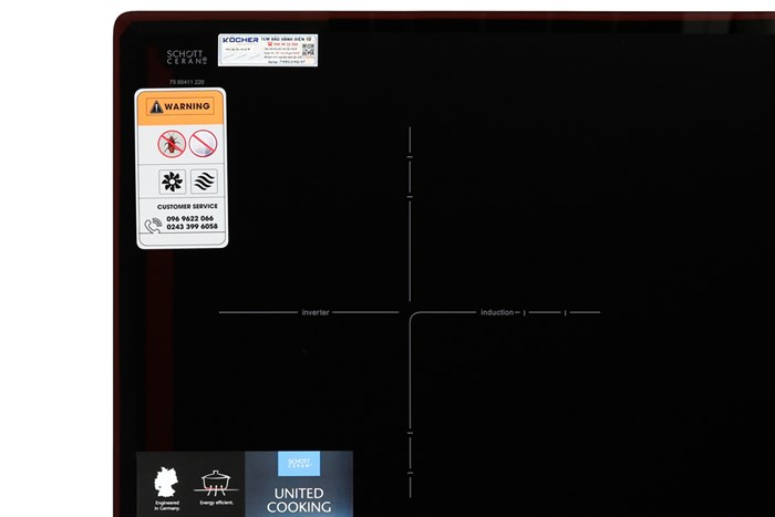 Bếp từ đôi lắp âm Kocher DI-802GE Màu Đen