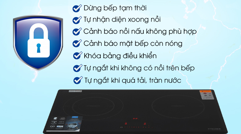 Bếp từ đôi lắp âm Kocher DI801GE IPLUS