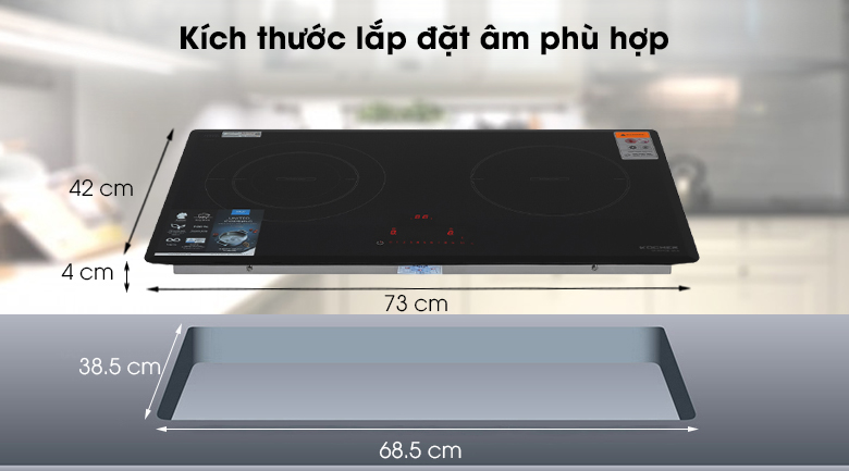 Bếp từ đôi lắp âm Kocher DI801GE IPLUS