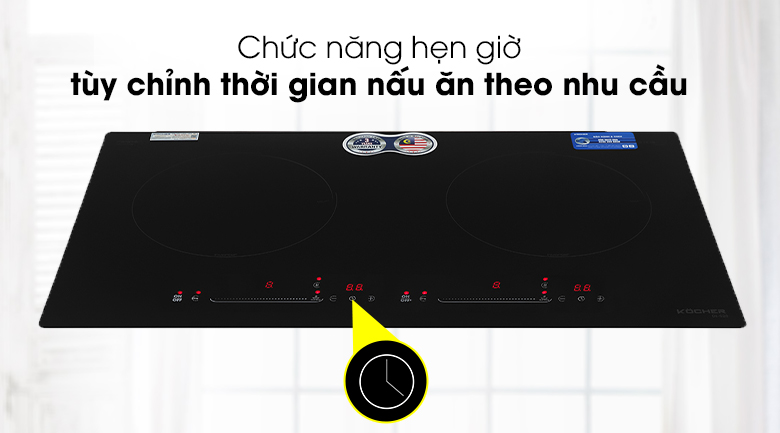 Chức năng hẹn giờ Bếp từ đôi Kocher DI-628