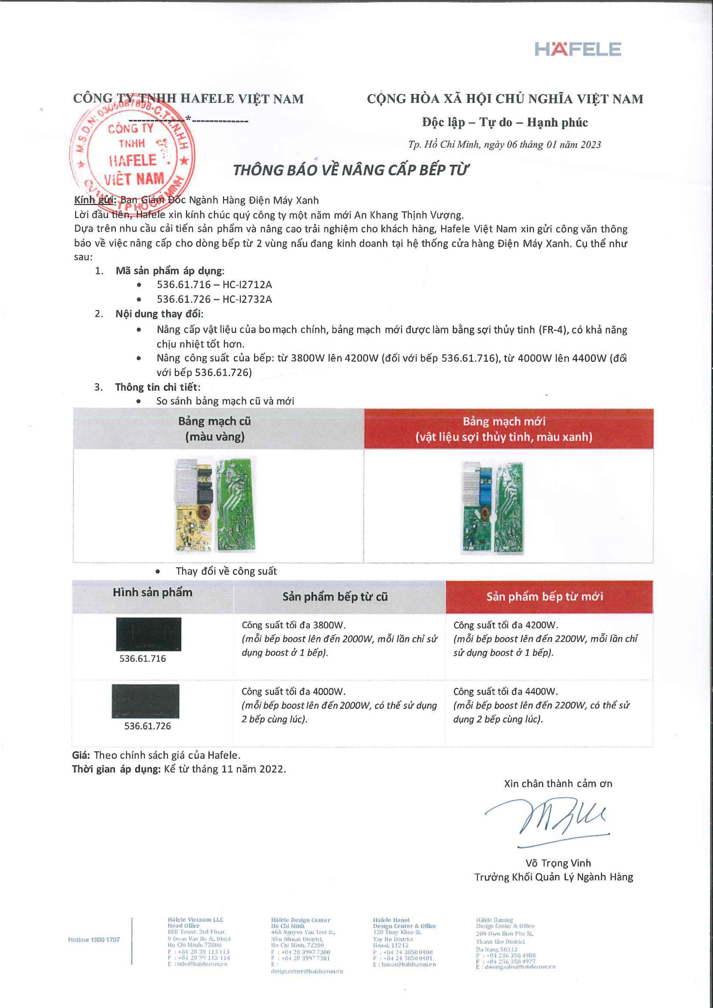 Bếp từ đôi âm Hafele HC-I2712A (536.61.716) 4200W Màu Đen