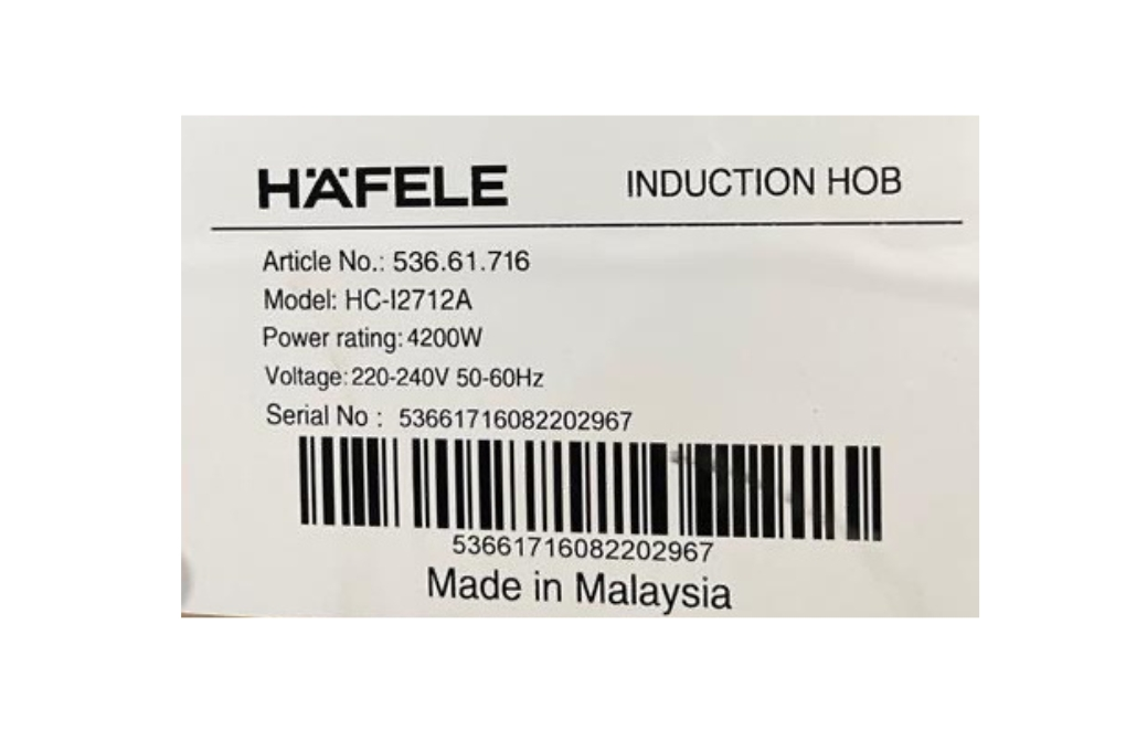 Bếp từ đôi âm Hafele HC-I2712A (536.61.716) 4200W Màu Đen