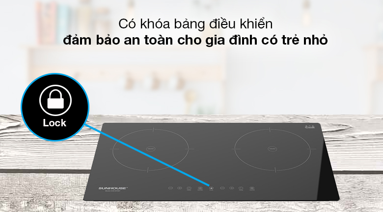 Bếp từ đôi Sunhouse SHB9111MT - Có khóa bảng điều khiển