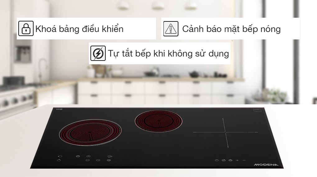 Bếp từ hồng ngoại 3 vùng nấu lắp âm Modena BK 1731