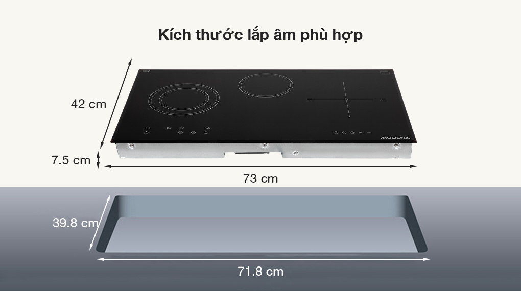 Bếp từ hồng ngoại 3 vùng nấu lắp âm Modena BK 1731 - 13