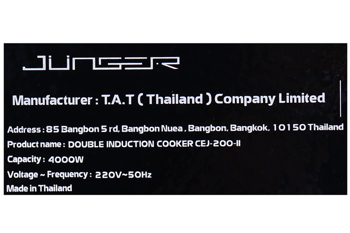 Bếp từ đôi âm Junger CEJ-200-II 4000W Màu Đen