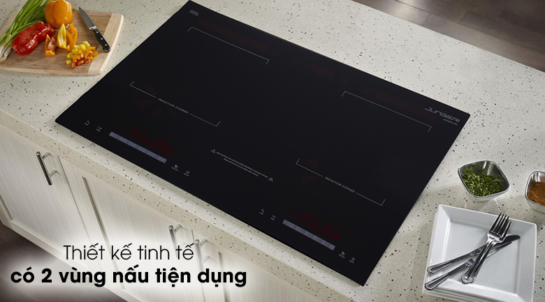 Bếp từ đôi Junger CEJ-200-II - Thiết kế bề mặt phẳng rộng, các cạnh bo tròn mềm mại, tinh tế