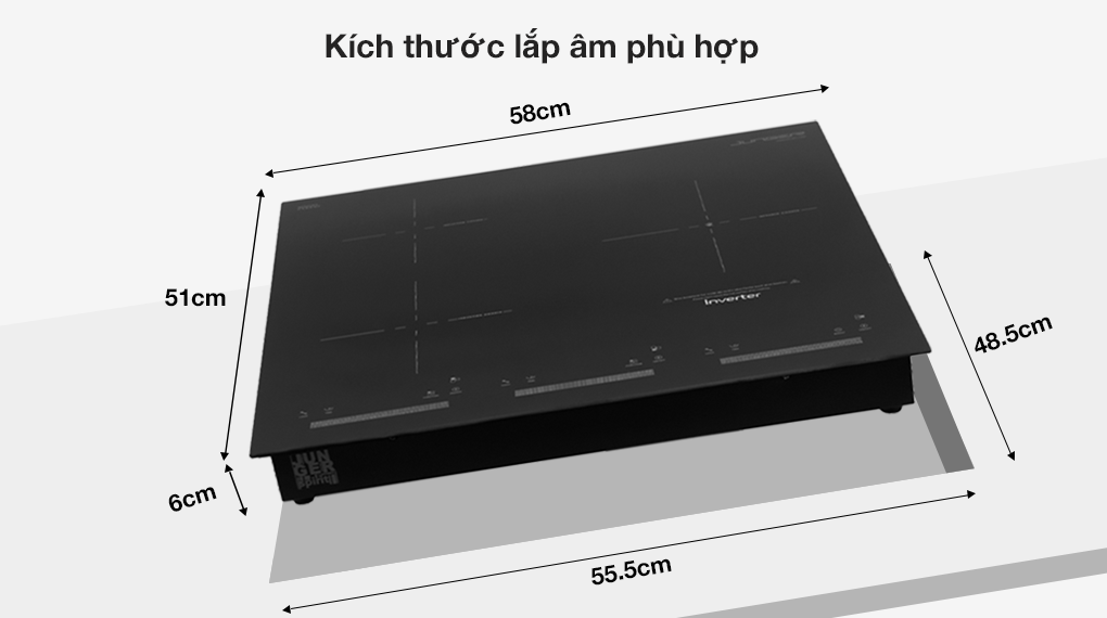 Bếp từ hồng ngoại 3 vùng nấu âm Junger CEJ-300-IIF 5400W - 9