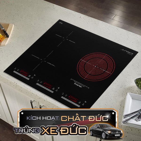 Bếp từ hồng ngoại 3 vùng nấu âm Junger CEJ-300-IIF 5400W