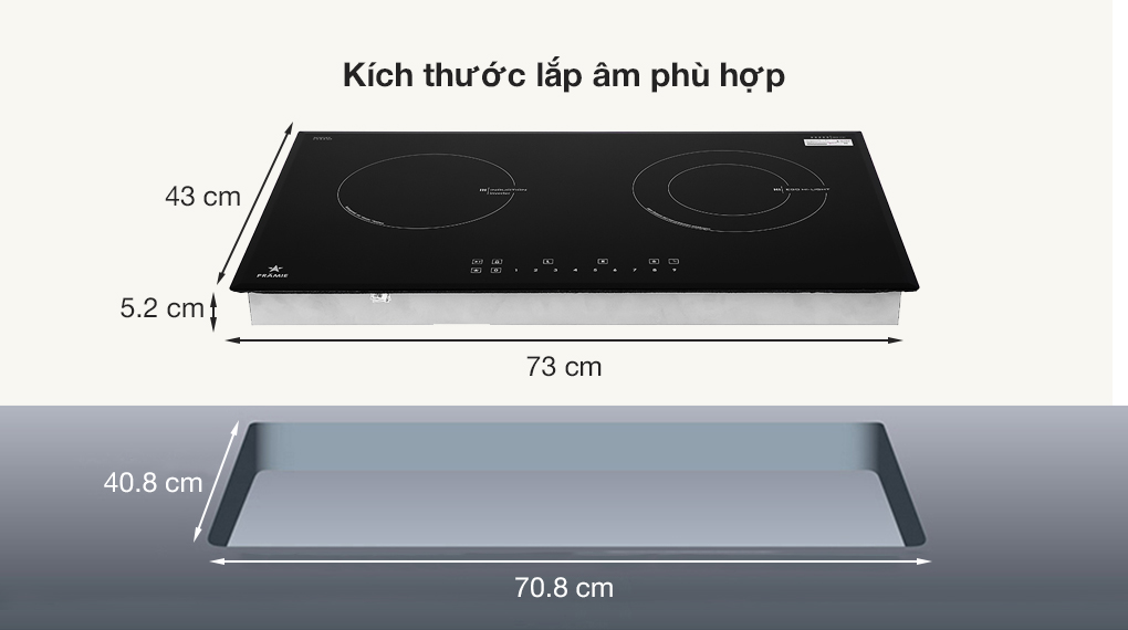 Bếp từ hồng ngoại lắp âm Pramie 2101