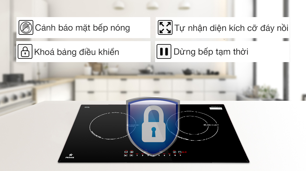 bếp từ hồng ngoại lắp âm pramie 2101 8