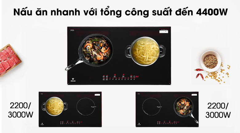 Công suất - Bếp từ đôi Pramie 2201