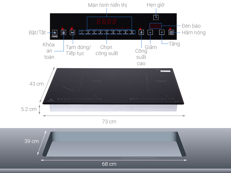 Bếp Điện Từ Đôi Kính K PRAMIE PRTH-2108 - Duy Phúc Hưng