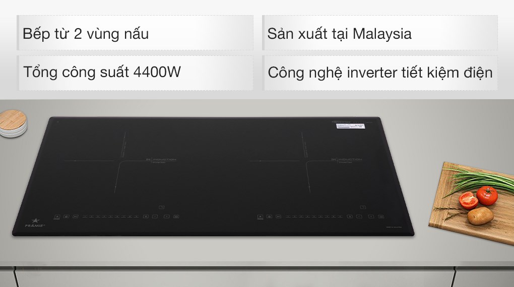 Bếp từ đôi lắp âm Pramie 2208 - 2