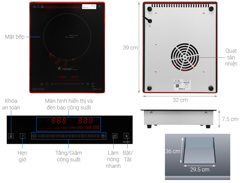 Bếp từ đơn lắp âm Pramie 1108