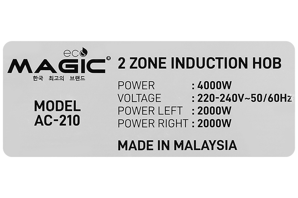 Bếp từ đôi lắp âm Magic Eco AC-210 Màu Đen