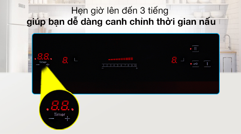 Tính năng hẹn giờ của Bếp từ đôi Sunhouse MMB9988