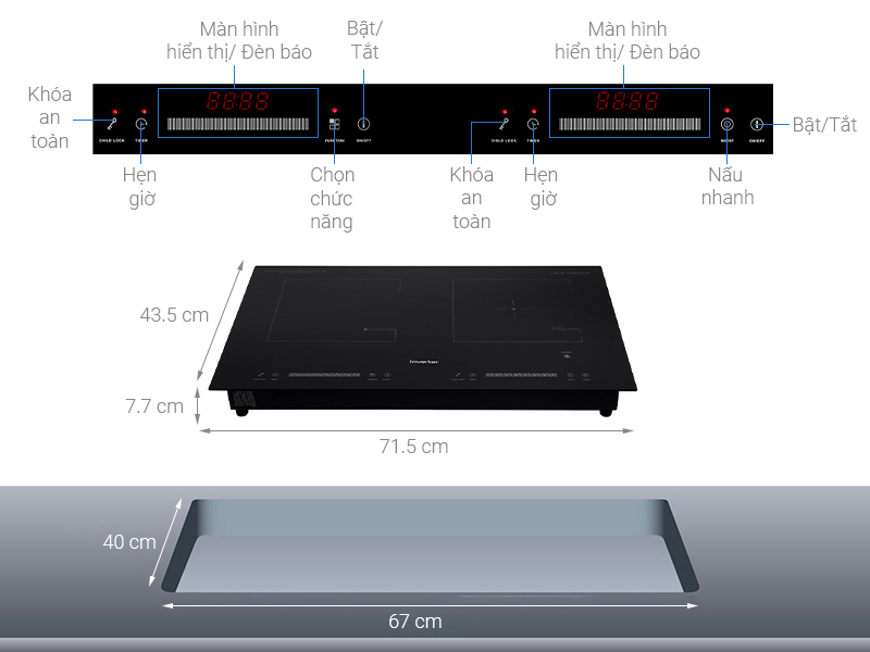 Bếp từ hồng ngoại lắp âm Junger NKD-20